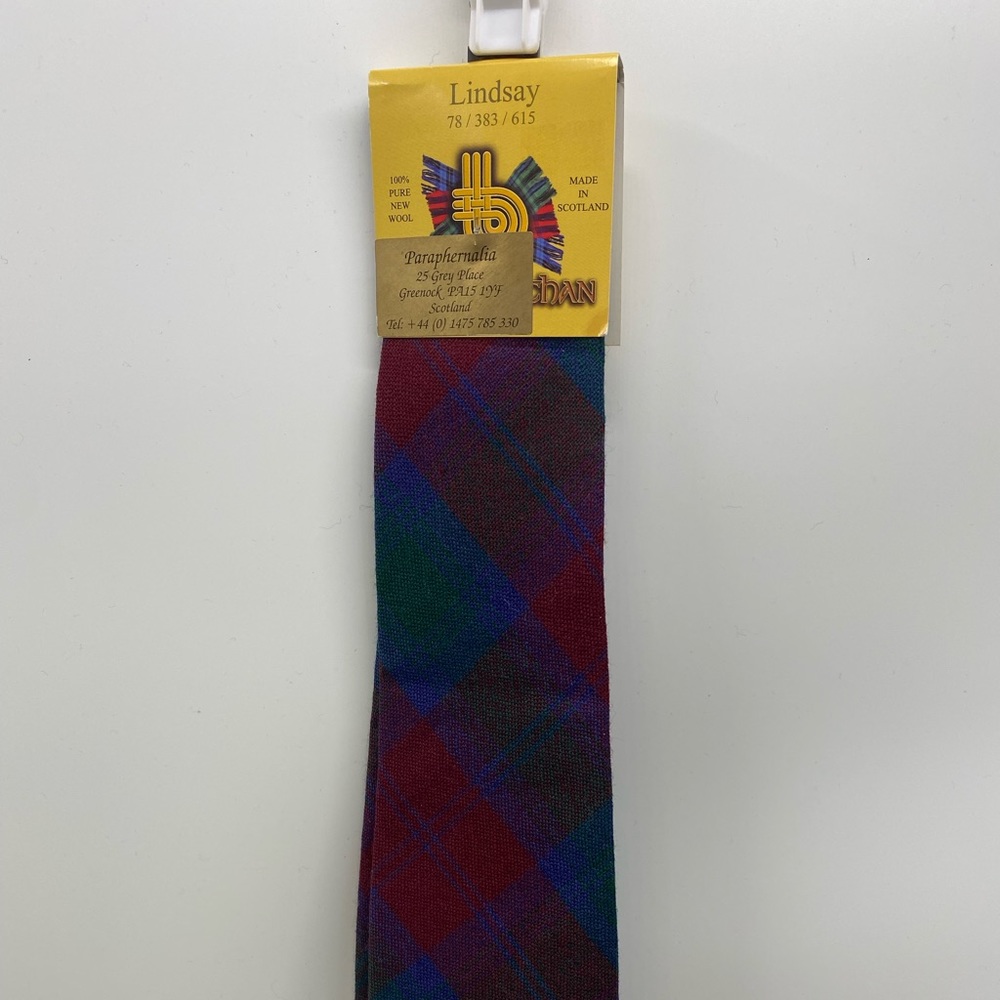 LINDSAY TIE 100% PURE NEW WOOL Plaid